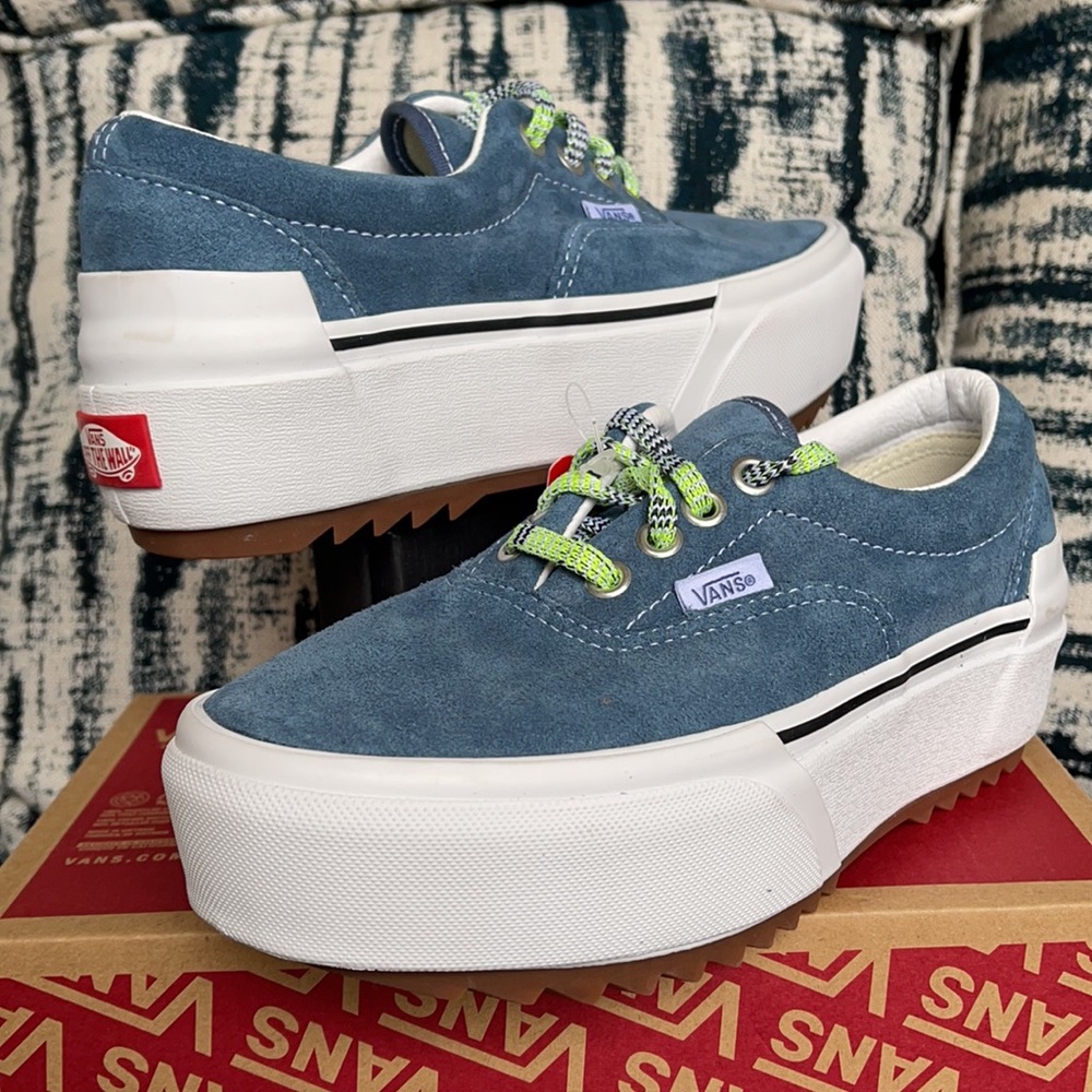 Vans Era Stacked Multi Lace Cementbl True White Mens Platforms - Picture 9 of 16
